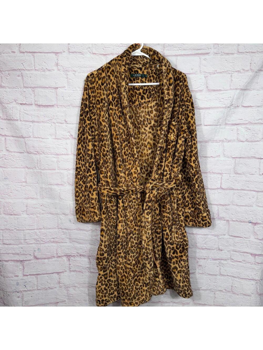 Lauren Ralph Lauren XL Leopard Print Robe